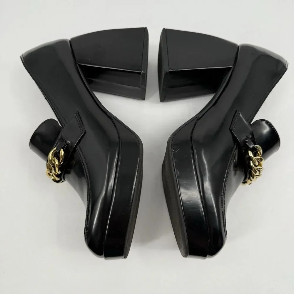 Dream Pairs Black Platform Loafers US 8.5 Chunky Academia Y2K Style Gothic